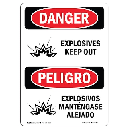 OSHA Danger, 3.5 Height, 5 Width, Decal